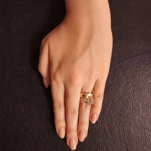 Anel Ouro 18K, Rubis E Diamantes