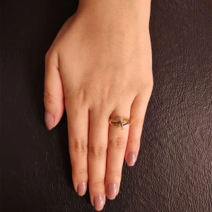 Anel Ouro 18K, Rubis E Diamantes