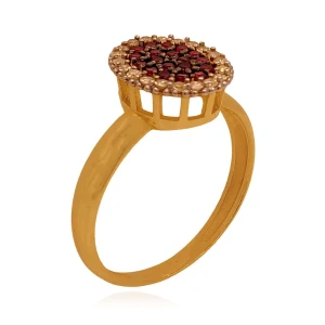 Anel Ouro 18K, Rubis E Diamantes.