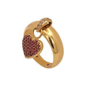 Anel Ouro 18K, Rubis E Diamantes