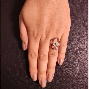 Anel Ouro 18K, Rubis E Diamantes