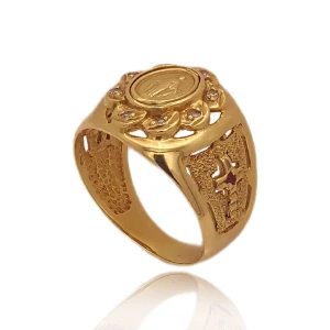 Anel Ouro 18K, Rubis E Diamantes