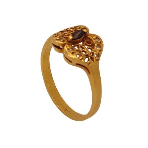 Anel Ouro 18K, Safira E Diamantes