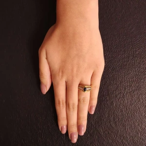 Anel Ouro 18K, Safira E Diamantes Anel Ouro 18K, Safira E Diamantes