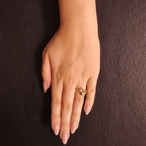 Anel Ouro 18K, Safira, Rubi E Diamantes Anel Ouro 18K, Safira, Rubi E Diamantes