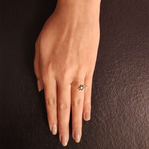 Anel Ouro 18K, Safiras E Diamantes