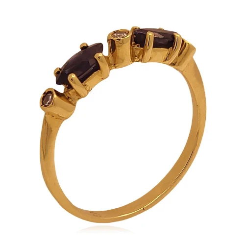 Anel Ouro 18K, Safiras E Diamantes