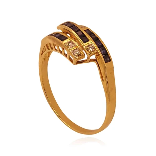 Anel Ouro 18K, Safiras E Diamantes