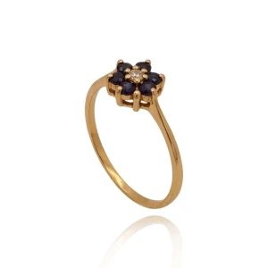 Anel Ouro 18K, Safiras E Diamantes