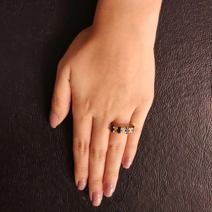 Anel Ouro 18K, Safiras E Diamantes
