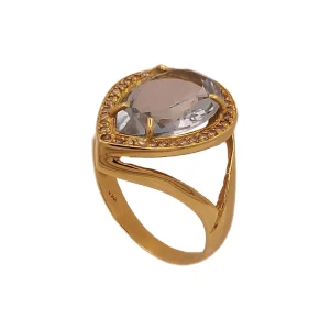Anel Ouro 18K, Topázio E Diamantes Anel Ouro 18K, Topázio E Diamantes