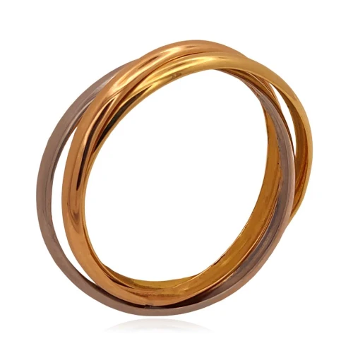 Anel Ouro 18K Três Cores