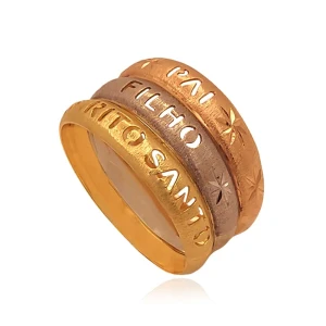 Anel Ouro 18K Três Cores