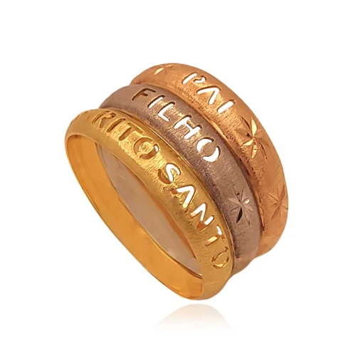 Anel Ouro 18K Três Cores
