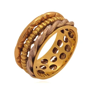 Anel Ouro 18K Três Cores