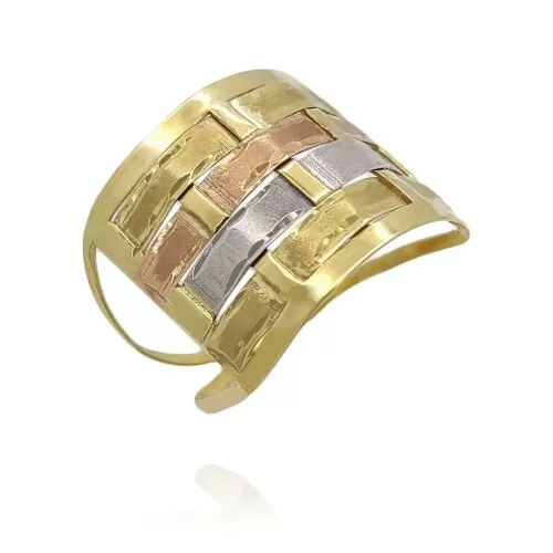 Anel Ouro 18K Três Cores