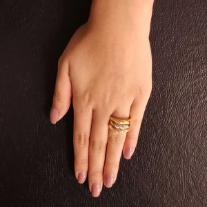 Anel Ouro 18K Três Cores