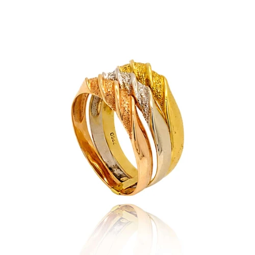 Anel Ouro 18K Três Cores
