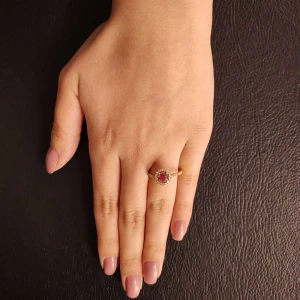Anel Ouro 18K, Turmalina E Diamantes