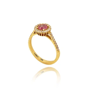 Anel Ouro 18K, Turmalina E Diamantes