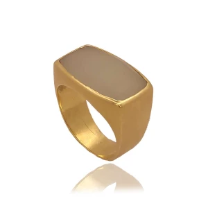 Anel Ouro 18K e Quartzo