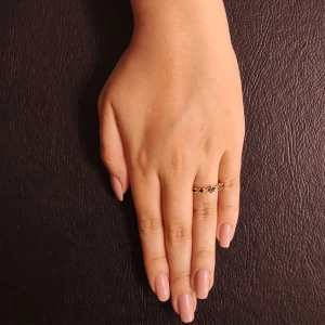 Anel Ouro 18K e Safiras