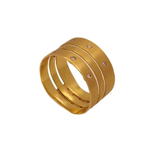 Anel Ouro 18k E Diamantes