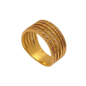 Anel Ouro 18k E Diamantes