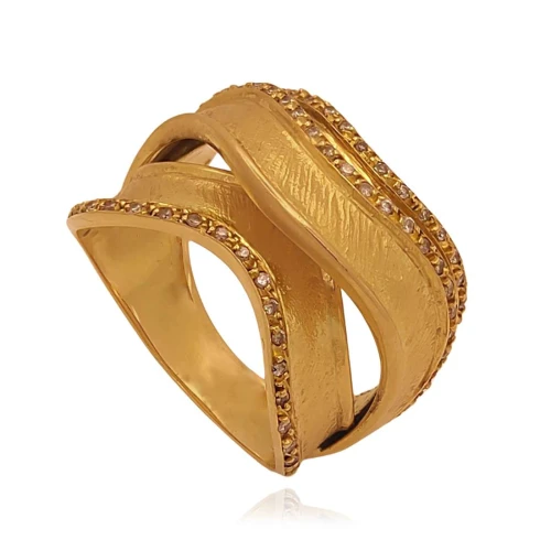 Anel Ouro 18k E Diamantes