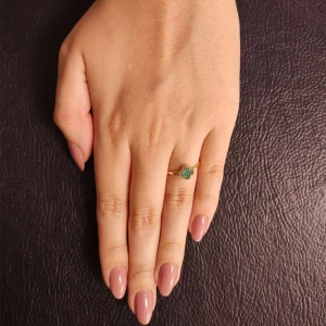 Anel Ouro 18k E Malaquita