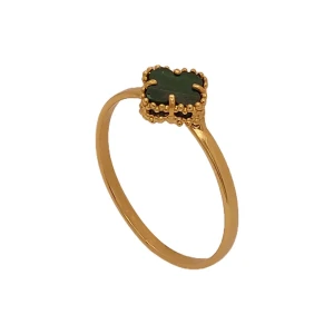 Anel Ouro 18k E Malaquita