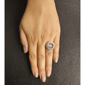 Anel Ouro Branco 18K, Quartzo E Diamantes