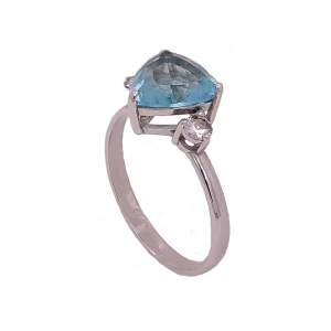 Anel Ouro Branco, Apatita E Safiras