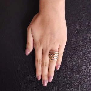 Anel Ouro Branco, Detalhes Ouro 18K E Diamantes