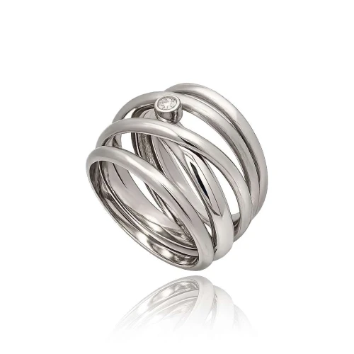 Anel Ouro Branco E Diamante