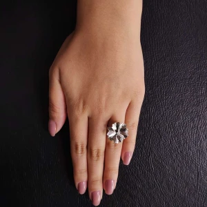 Anel Ouro Branco E Diamante