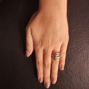 Anel Ouro Branco E Diamante