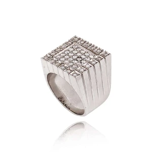 Anel Ouro Branco E Diamantes Anel Ouro Branco E Diamantes