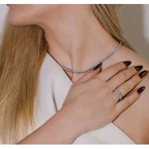 Anel Ouro Branco E Diamantes