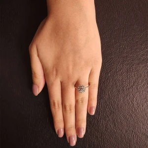 Anel Ouro Branco E Diamantes