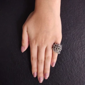 Anel Ouro Branco E Diamantes