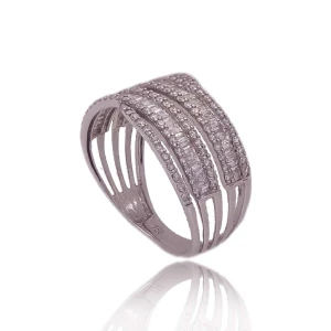 Anel Ouro Branco E Diamantes Anel Ouro Branco E Diamantes