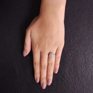 Anel Ouro Branco E Diamantes