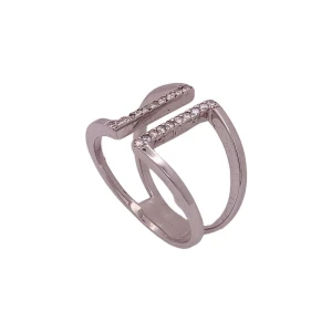 Anel Ouro Branco E Diamantes