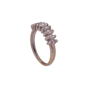 Anel Ouro Branco E Diamantes
