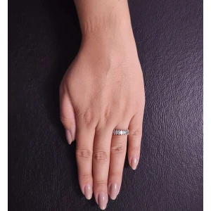 Anel Ouro Branco E Diamantes