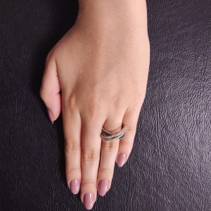 Anel Ouro Branco E Diamantes Anel Ouro Branco E Diamantes