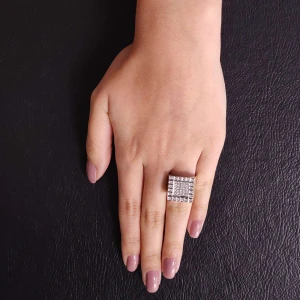 Anel Ouro Branco E Diamantes Anel Ouro Branco E Diamantes