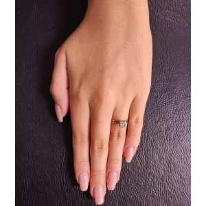 Anel Ouro Branco E Diamantes