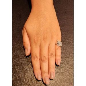 Anel Ouro Branco E Diamantes